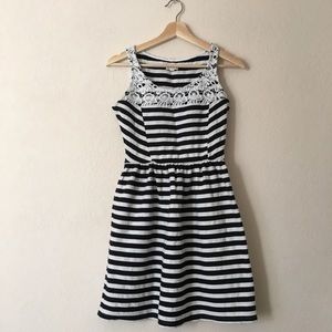 Maison Jules black & white striped dress